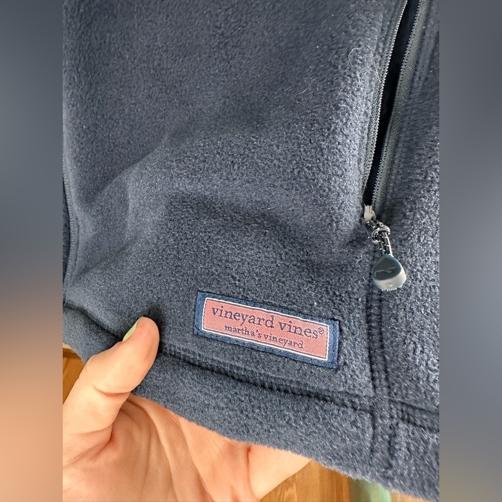 Vineyard Vines Martha’s Vineyard Fleece Vest Women's Navy Blue Size Large - Picture 3 of 4